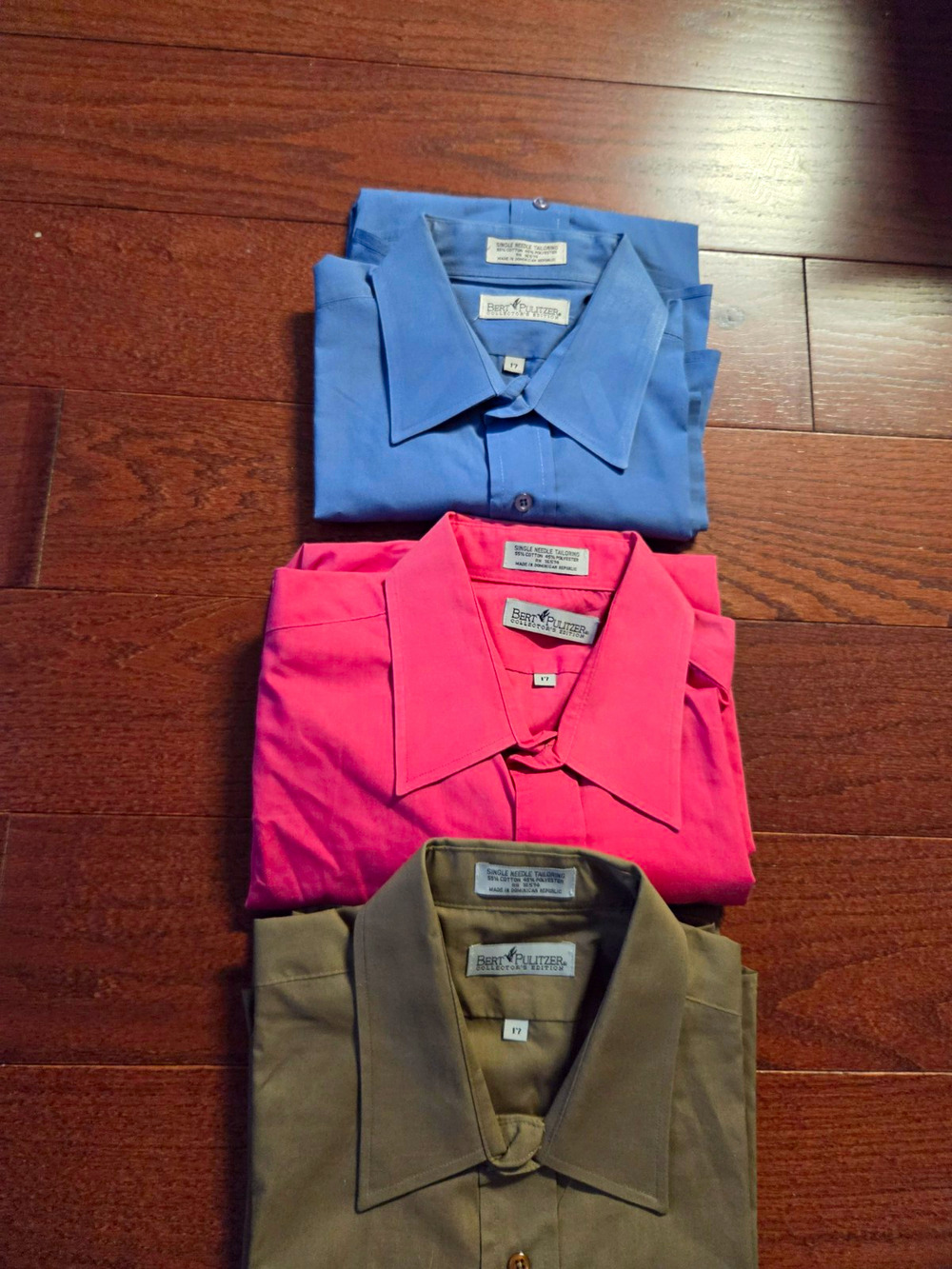 Bert Pulitzer Collector's Edition Men's Dress Shirt Lot 3 Sz 17 Solid